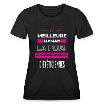 Le meilleur maman courageuse des diététiciennes - T-shirt sport Femme - noir - Devant - AI Model Female 172 light (172cm)