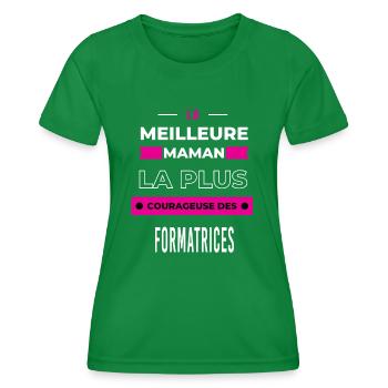 La meilleure maman courageuse des formatrices - T-shirt sport Femme - vert - Devant - AI Model Female 172 dark (172cm)