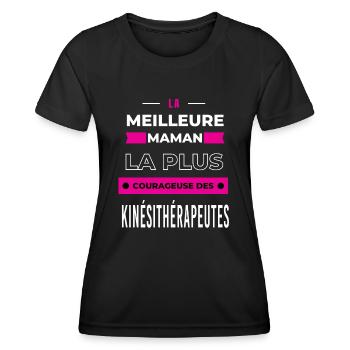 La meilleure maman courageuse kinésithérapeutes - T-shirt sport Femme - noir - Devant - AI Model Female 172 light (172cm)