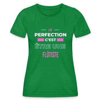 La perfection, c'est être une flûtiste - T-shirt sport Femme - vert - Devant - AI Model Female 172 dark (172cm)