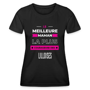 La meilleure maman plus courageuse des Lilloises - T-shirt sport Femme - noir - Devant - AI Model Female 172 light (172cm)