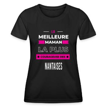 La meilleure maman plus courageuse des Nantaises - T-shirt sport Femme - noir - Devant - AI Model Female 172 light (172cm)