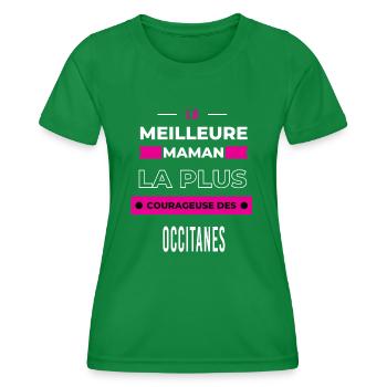 La meilleure maman plus courageuse des Occitanes - T-shirt sport Femme - vert - Devant - AI Model Female 172 dark (172cm)