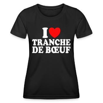 Boucher I Love Tranche De Boeuf - T-shirt sport Femme - noir - Devant - AI Model Female 172 light (172cm)