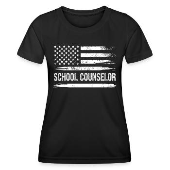 USA Amerikanischer Schulberater - Frauen Funktions-T-Shirt - Schwarz - Vorne - AI Model Female 172 light (172cm)
