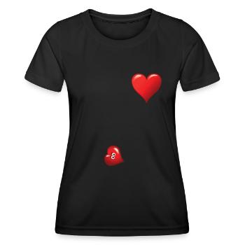 Lustiges Schwangerschafts Herz Design - Frauen Funktions-T-Shirt - Schwarz - Vorne - AI Model Female 172 light (172cm)