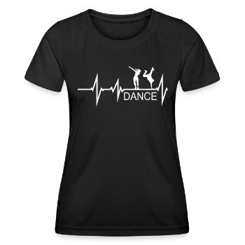Danse école de danse cadeau battement de cœur - T-shirt sport Femme - noir - Devant - AI Model Female 172 light (172cm)
