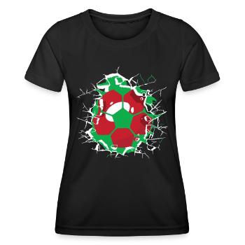 Wales Soccer Welsh Football Cymru Futbol - Frauen Funktions-T-Shirt - Schwarz - Vorne - AI Model Female 172 light (172cm)