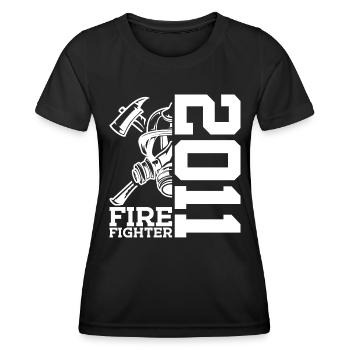 POMPIERS 15E ANNIVERSAIRE 2011 POMPIER - T-shirt sport Femme - noir - Devant - AI Model Female 172 light (172cm)