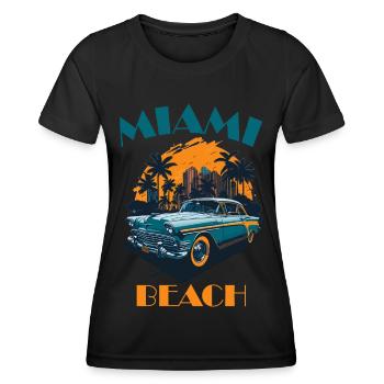 Miami Beach - Frauen Funktions-T-Shirt - Schwarz - Vorne - AI Model Female 172 light (172cm)