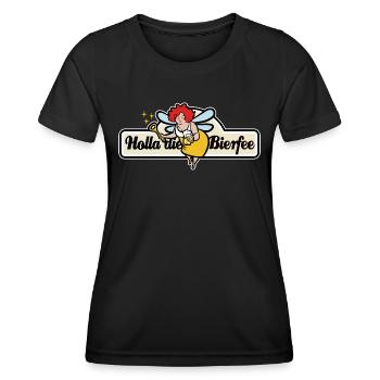 Holla die Bierfee - Biertrinker - Sticker - Frauen Funktions-T-Shirt - Schwarz - Vorne - AI Model Female 172 light (172cm)
