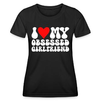 Adore Ma Copine J'aime Ma Petite Amie Obsédée - T-shirt sport Femme - noir - Devant - AI Model Female 172 light (172cm)