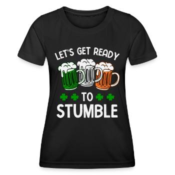 Préparons-nous à trébucher le jour de la Saint-Patrick - T-shirt sport Femme - noir - Devant - AI Model Female 172 light (172cm)