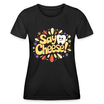 Retro Dental Humor Woman Dentist - Women's Functional T-Shirt - black - Front - AI Model Female 172 light (172cm)