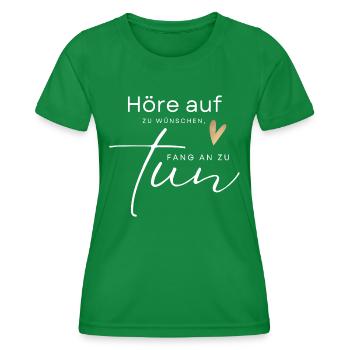 POSITIVE EINSTELLUNG MINDSET Motivation - Frauen Funktions-T-Shirt - Kelly Green - Vorne - AI Model Female 172 dark (172cm)