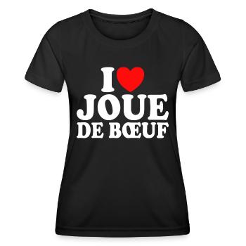 Boucher I Love Joue De Boeuf - T-shirt sport Femme - noir - Devant - AI Model Female 172 light (172cm)