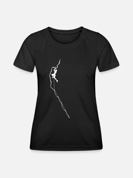 Klettern - Frauen Funktions-T-Shirt - Schwarz