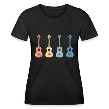 Rétro Vintage Ukulele Uke Funny Gift - T-shirt sport Femme - noir - Devant - AI Model Female 172 light (172cm)