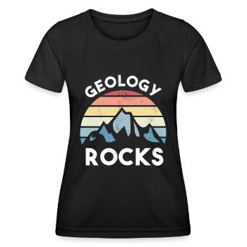 Mountain Vintage Geology Gift Geologist - Women's Functional T-Shirt - black - Front - AI Model Female 172 light (172cm)
