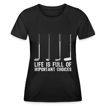 Choix importants de cadeaux de golf amusants - T-shirt sport Femme - noir - Devant - AI Model Female 172 light (172cm)