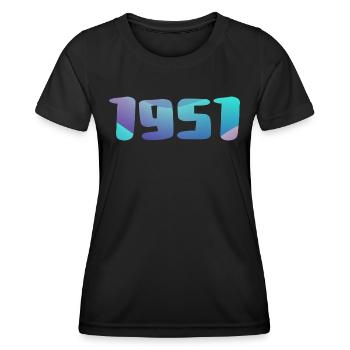 1951 Geburtstagsgeschenk Vintage 1951 Retro 1951 - Frauen Funktions-T-Shirt - Schwarz - Vorne - AI Model Female 172 light (172cm)