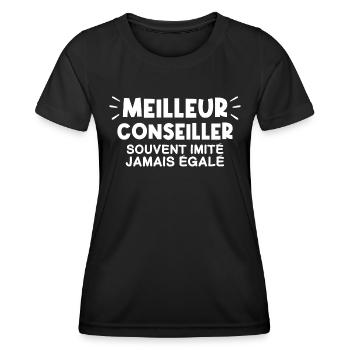 Conseiller | Je suis le meilleur Conseiller - T-shirt sport Femme - noir - Devant - AI Model Female 172 light (172cm)