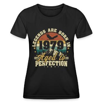1979 Vintage Born Legends Cadeau d’anniversaire - T-shirt sport Femme - noir - Devant - AI Model Female 172 light (172cm)