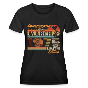 Mars 1975 Vintage 1975 rétro cadeau d’anniversaire - T-shirt sport Femme - noir - Devant - AI Model Female 172 light (172cm)