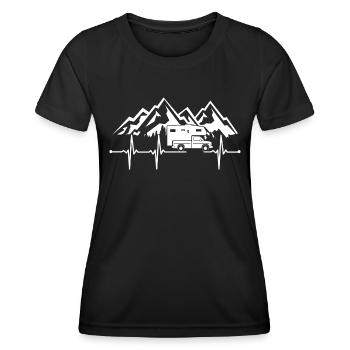 Pickup with living cabin, heartbeat drop-off cabin - Women's Functional T-Shirt - black - Front - AI Model Female 172 light (172cm)