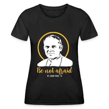 Fürchtet euch nicht - Papst Johannes Paul II JP2 - Frauen Funktions-T-Shirt - Schwarz - Vorne - AI Model Female 172 light (172cm)