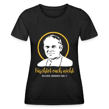 Fürchtet euch nicht - Papst Johannes Paul II JP2 - Frauen Funktions-T-Shirt - Schwarz - Vorne - AI Model Female 172 light (172cm)