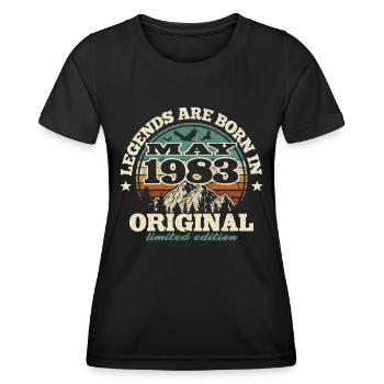 40 years old - legend born in 1983 - Women's Functional T-Shirt - black - Front - AI Model Female 172 light (172cm)