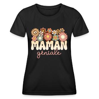 Mère Merveilleuse Maman Formidable Maman Géniale - T-shirt sport Femme - noir - Devant - AI Model Female 172 light (172cm)