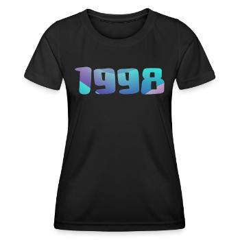 1998 Geburtstagsgeschenk Jahrgang 1998 Retro 1998 - Frauen Funktions-T-Shirt - Schwarz - Vorne - AI Model Female 172 light (172cm)
