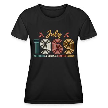 July 1969 Birthday July 1969 July - Women's Functional T-Shirt - black - Front - AI Model Female 172 light (172cm)