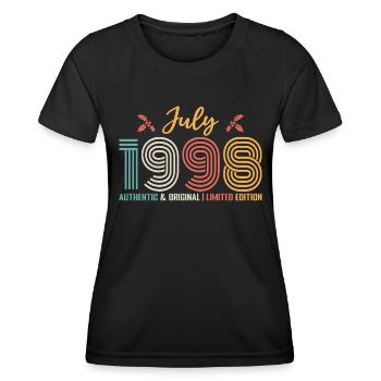 July 1998 Birthday July 1998 July - Women's Functional T-Shirt - black - Front - AI Model Female 172 light (172cm)