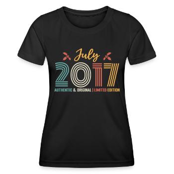 July 2017 birthday July 2017 July - Women's Functional T-Shirt - black - Front - AI Model Female 172 light (172cm)