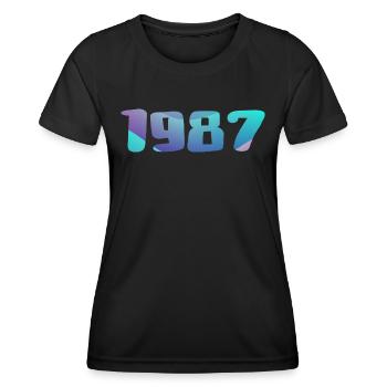 Geburtstagsgeschenk 1987 Jahrgang 1987 Retro 1987 - Frauen Funktions-T-Shirt - Schwarz - Vorne - AI Model Female 172 light (172cm)