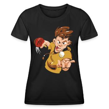 Table Tennis Ping-pong Outfit Table Tennis Player - Women's Functional T-Shirt - black - Front - AI Model Female 172 light (172cm)