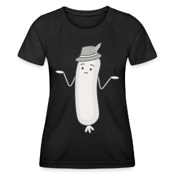 Lustige Weißwurst Weisswuascht Wurst Weisswurst - Women's Functional T-Shirt - black - Front - AI Model Female 172 light (172cm)