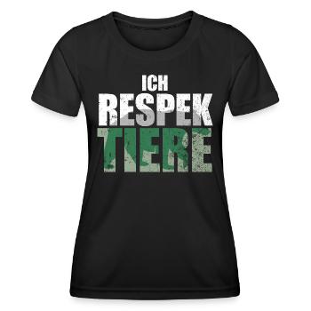 Ich Respektiere Tiere Tierschutz Bär Jagd - Frauen Funktions-T-Shirt - Schwarz - Vorne - AI Model Female 172 light (172cm)