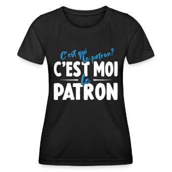 C'est Qui Le Patron C'est Moi Le Patron - T-shirt sport Femme - noir - Devant - AI Model Female 172 light (172cm)