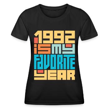 1992 is my favorite year 30 years anniversary - Women's Functional T-Shirt - black - Front - AI Model Female 172 light (172cm)
