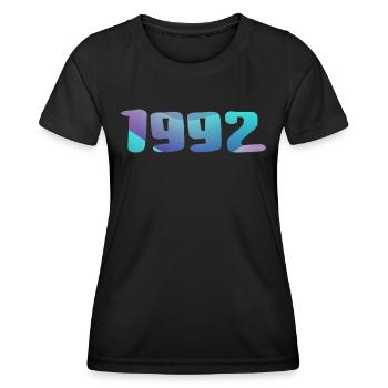 1992 Geburtstagsgeschenk Vintage 1992 Retro 1992 - Frauen Funktions-T-Shirt - Schwarz - Vorne - AI Model Female 172 light (172cm)