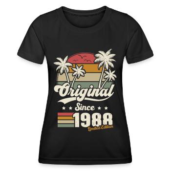 Geschenk 1988 Jahre Jubiläum Jahrgang Jahrgang geboren 1988 - Frauen Funktions-T-Shirt - Schwarz - Vorne - AI Model Female 172 light (172cm)
