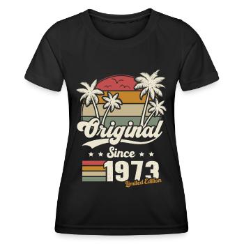 Geschenk 1973 Jahre Jubiläum Jahrgang Jahrgang geboren 1973 - Frauen Funktions-T-Shirt - Schwarz - Vorne - AI Model Female 172 light (172cm)
