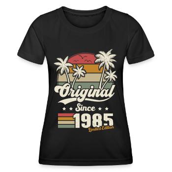 Geschenk 1985 Jahre Jubiläum Jahrgang Jahrgang geboren 1985 - Frauen Funktions-T-Shirt - Schwarz - Vorne - AI Model Female 172 light (172cm)
