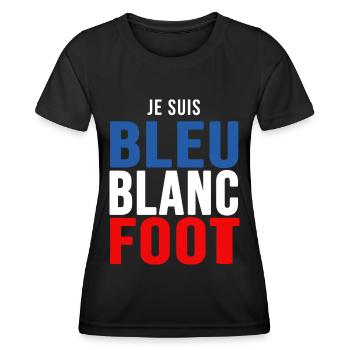 football je suis bleu blanc foot supporters - T-shirt sport Femme - noir - Devant - AI Model Female 172 light (172cm)