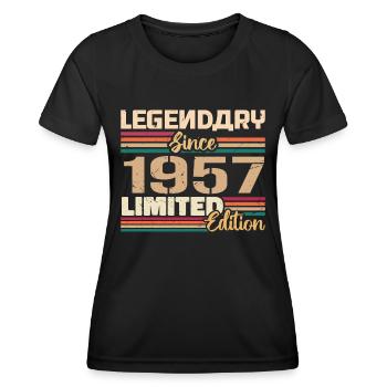 1957 Vintage 1957 Geburtstag geboren im Jahr 1957 - Frauen Funktions-T-Shirt - Schwarz - Vorne - AI Model Female 172 light (172cm)