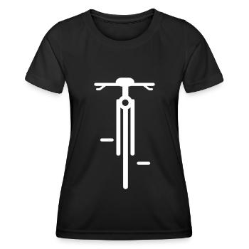 Fahrrad Umriss von vorne - Frauen Funktions-T-Shirt - Schwarz - Vorne - AI Model Female 172 light (172cm)